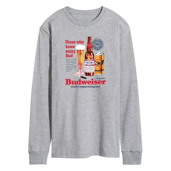 Budweiser - Vintage Bud Ad - Men's Long Sleeve Graphic T-Shirt