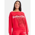 thumbnail image 1 of Budweiser Women's Graphic French Terry Sweatshirt with Long Sleeves, Sizes XXS-XXL, 1 of 5