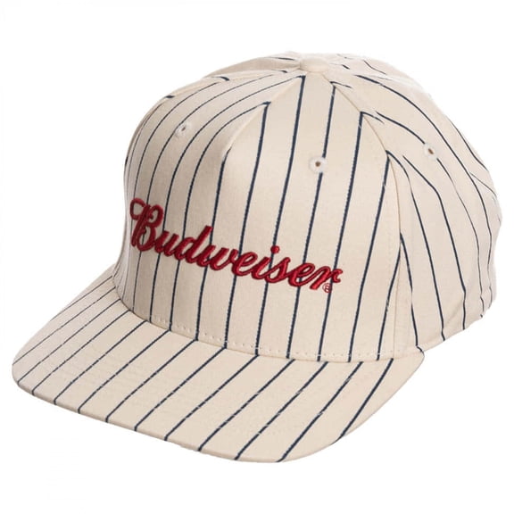 Budweiser Woven Logo Pinstripe Snapback Hat