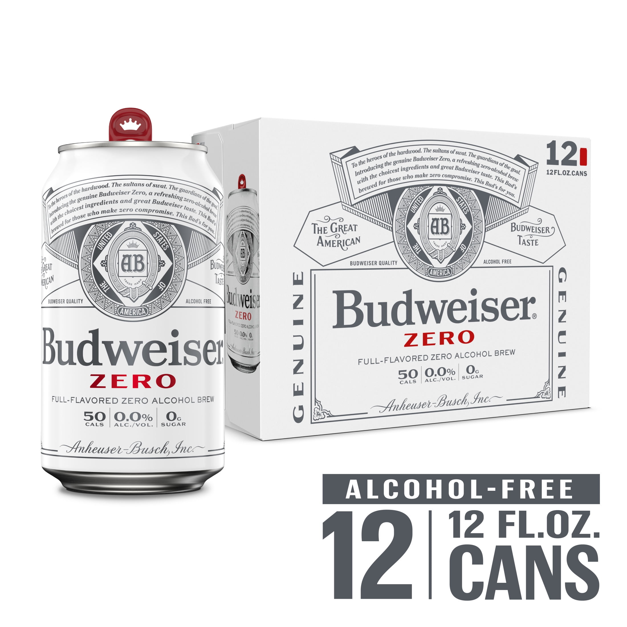 Budweiser Zero Alcohol Free Domestic Beer 12 Pack 12 fl. oz