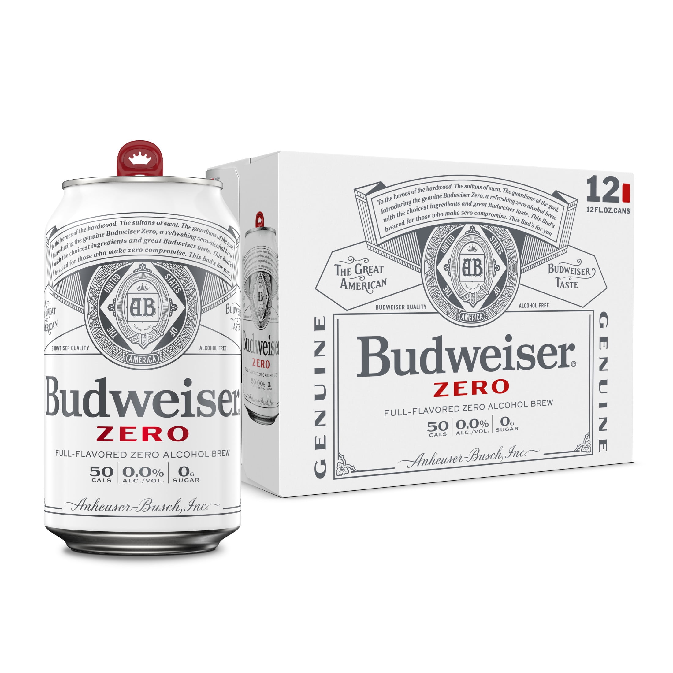 Budweiser Zero Alcohol Free Domestic Beer 12 Pack 12 fl. oz. Aluminum Cans 0.0% ABV