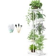 thumbnail image 1 of BueDeHai White Plant Stand Indoor Outdoor with Gardening Tools and Gloves, 6 Tier 7 Potted   Metal Tall Flower Pot Holder Display for Patio, Balcony, Living Room, 1 of 14