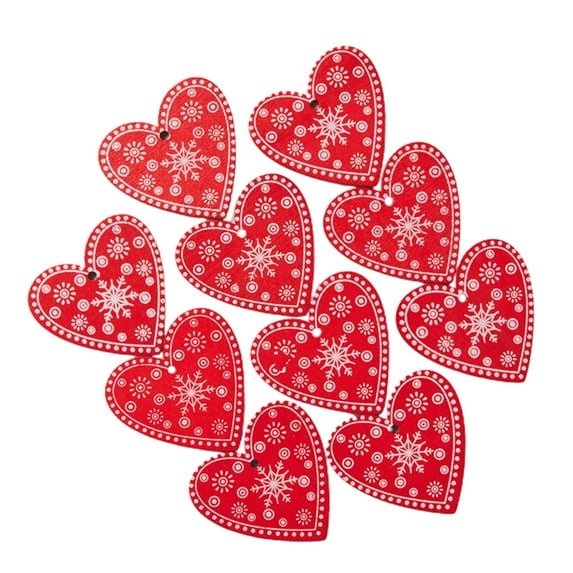 Bueautybox 10Pcs Wooden New Year Christmas Xmas Tree Heart Star Hanging Pendant Home Decor