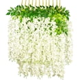 thumbnail image 1 of Bueautybox 12/6/1 PCS Wisteria Artificial Flower 45 inch Bushy Silk Vine Ratta Hanging Garland Hanging for Wedding Party Garden Outdoor Greenery Office Wall Decoration, 1 of 7