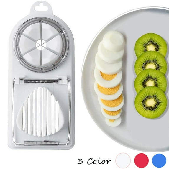 Bueautybox 2PCS Egg Slicer Cutter,2 in 1 Stainless Steel Cutting Wires Egg Slicer Multi Purpose Egg Dicer with 2 cutting discs for Cutting Hard Boiled Eggs and Strawberry Fruit