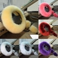 thumbnail image 1 of Bueautybox 3Pcs Warm Faux Fur Steering Wheel Hand Brake Gear Cover Auto Interior Accessory, 1 of 7