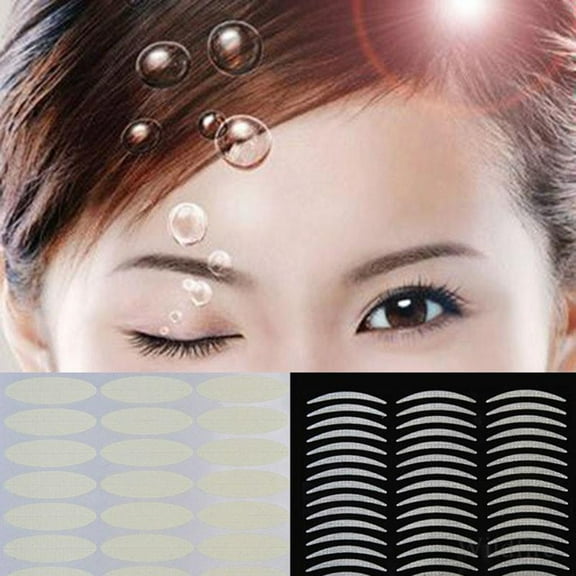 Bueautybox 48 Packs Natural Invisible Single/Double Side Eyelid Tapes Stickers, Medical-use Fiber Eyelid Strips, Instant lift Eye Lid Without Surgery
