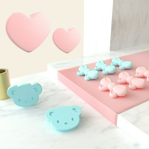 Bueautybox 6Pcs Bear Bowknot Shape Kids Nappy Cloth Bib Safety Locking Pins Clip Holder