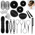 thumbnail image 1 of Bueautybox 71Pcs/Set Hair Styling Accessories Kit Set Bun Maker Hair Braid Tool for Making DIY Hair Styles Black Magic Hair Twist Styling Accessories for Girls or Women, 1 of 7