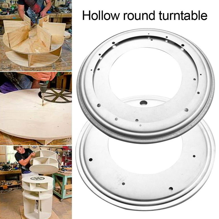 Dailydanny Aluminum Heavy Duty Lazy Susan Rotating Turntable Bearing Swivel Plate Hardware for Dining-table (12 inch)