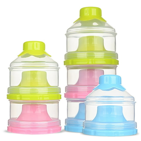 Bueautybox Baby Formula Dispenser, Non-Spill Stackable Milk Powder Formula Container and Snack Storage for Travel, BPA Free, 3 Compartment