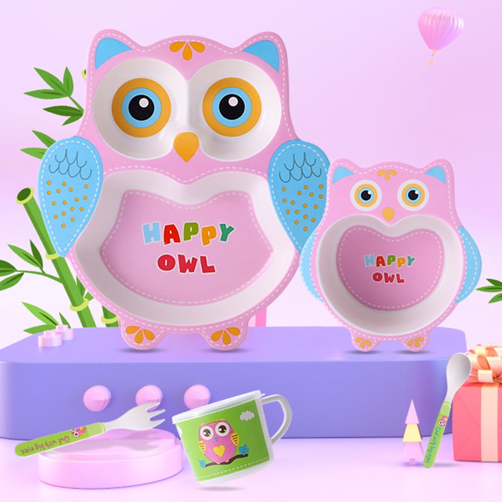 Bueautybox Baby Plates Baby Spoon Fork Set for Toddlers, Baby Dishes