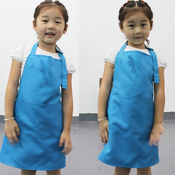 Bueautybox Children Kid Cooking Baking Painting Cooking Art Craft Plain Apron Pocket Bib