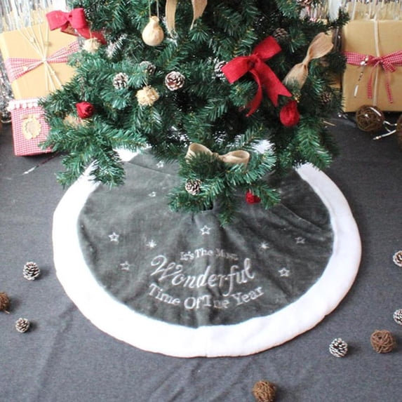 Bueautybox Christmas Tree Skirt Soft Fur Base Cover Mat, Soft Short Plush Carpet for Xmas Decoration 36 Inch(90cm)