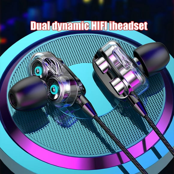 Bueautybox Dual Driver Earphones, Sound High End Sport Earbuds Noise Isolating Deep Bass in Ear Earphones