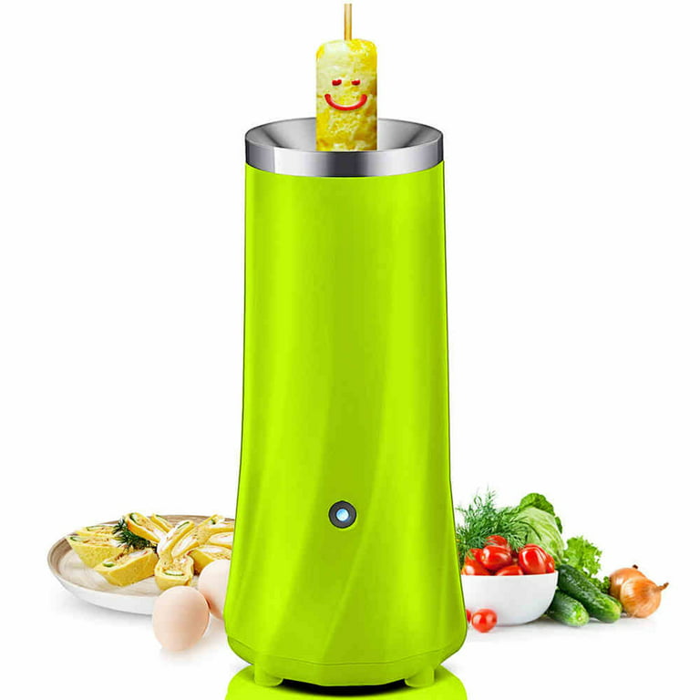 Bueautybox Electric Automatic Egg Roll Maker Multi-functional Mini Omelet Breakfast Egg Boiler Kitchen Cooling Egg Cooker Tools, Size: 12.5, Green