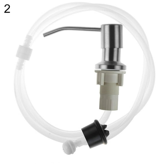 Bueautybox Kitchen Sink Soap Dispenser, Stainless Steel Countertop Liquid Dish Built in Hand Lotion Shampoo Deck Mount Dispenser Pump