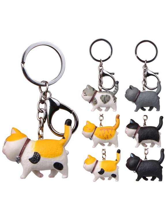 Kitten KeychainsMini Cute Cartoon Cat Model Hanging Toy Key Ring Keychain Bag Pendant Birthday Party Centerpiece Decorations, Baby Shower Party Favors for Kids Birthday Party
