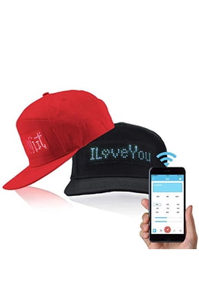 LED Display Hat Customizable Led Cap Mobile Phone Control Text Scrolling LED Baseball,Pattern Editable,Music Equalizer