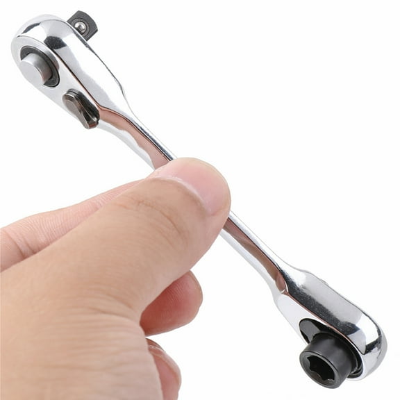 Bueautybox Mini 1/4inch Double Ended Quick Socket Ratchet Wrench Rod,Portable Chrome Vanadium Steel Screwdriver Bit Tool