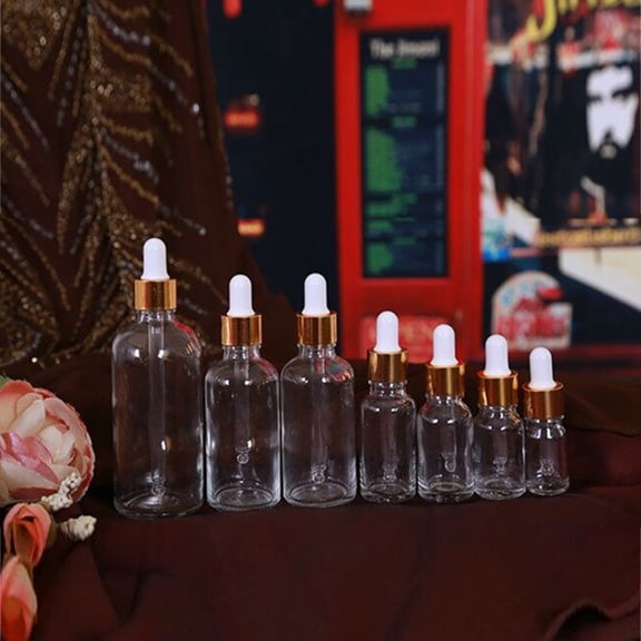 Bueautybox Mini 5ml-100ml Refillable Clear Glass Essential Oil Bottles Eye Dropper Vials Perfume Cosmetic Liquid Aromatherapy Lotion Sample Storage Containers