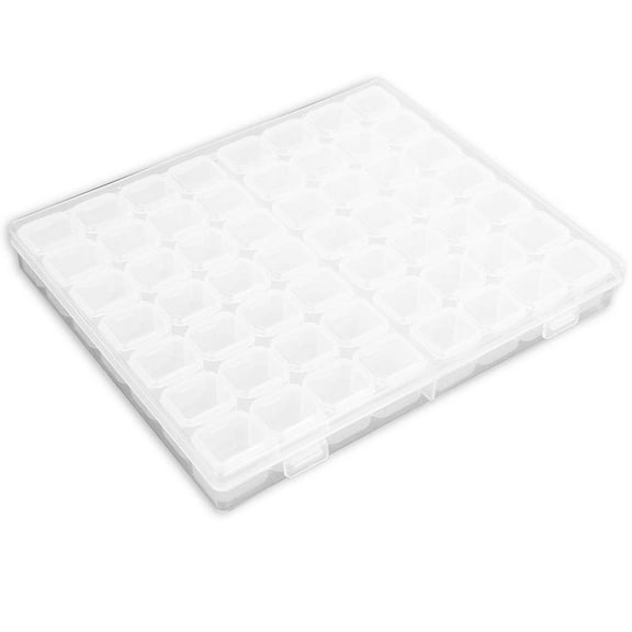 Bueautybox Nail Art Tool Jewelry Storage Box, 56 Grids Plastic Nail Art Storage Box Organizer Container with Removable Dividers Case for DIY Art Craft