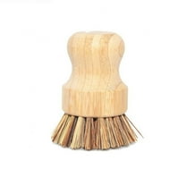 Bueautybox Natural Bamboo Cleaning Scrub Brush ,Coconut Bristles for Cast Iron Skillet Pots Pans Kitchen Cleaning Tool