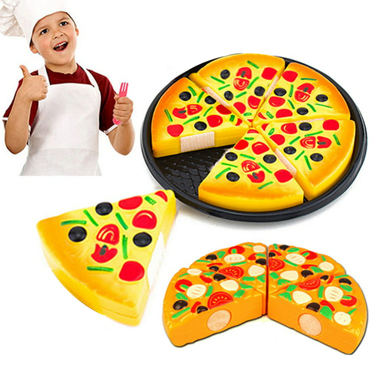 Bueautybox Pizza Set for Kids, Play Food Toy Set, Great for A Pretend Pizza Party,Fast Food Cooking and Cutting Play Set Toy, Size: 17