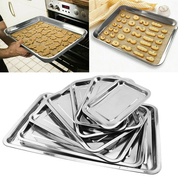 Bueautybox Stainless Steel Rectangular Grill Fish Baking Tray Plate Pan Kitchen Supplies