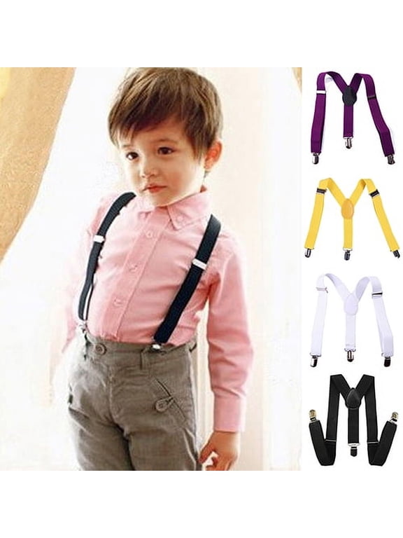 Suspenders for Kids - Adjustable Suspenders for Boys Girls, Toddler, Baby - Elastic Y-Back Design with Strong Metal Clips Fashion Child Elastic Suspenders
