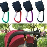 Bueautybox Universal Alloy Pram Hooks Diaper Shopping Bag Clip Carabiner Stroller Hooks Clip Pram Pushchair Grocery or Shopping and Plastic Bags Holder