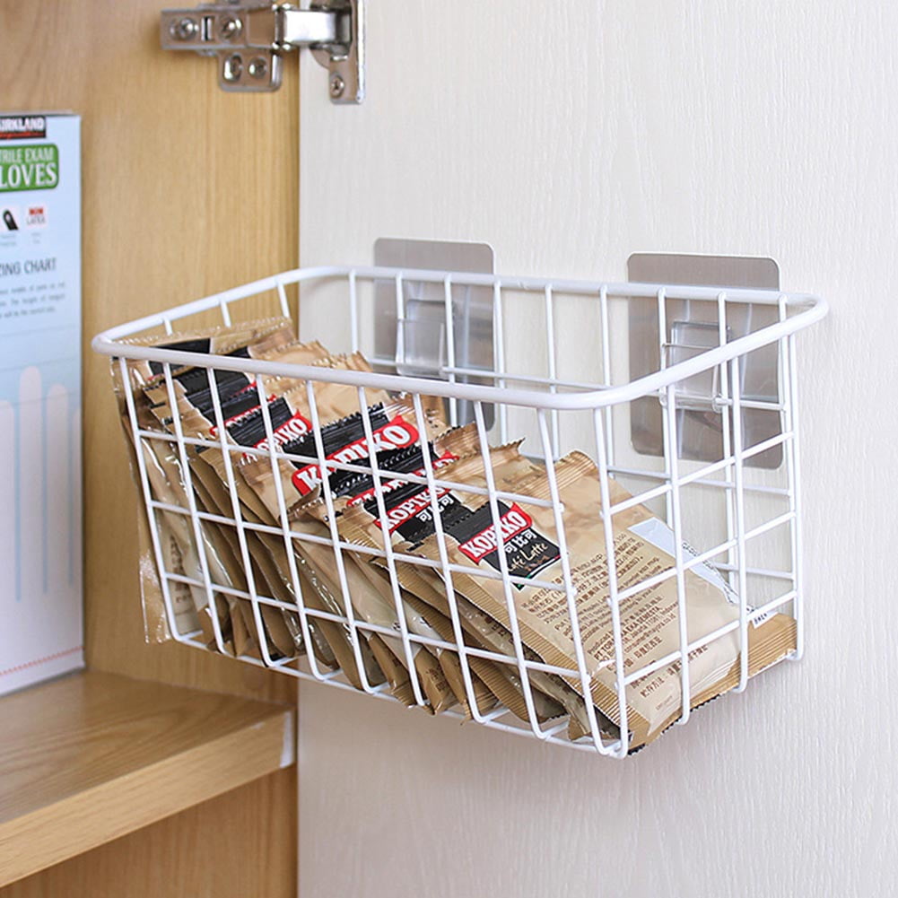 Bueautybox Wall Mounted Metal Wire Baskets for Kitchen Organization and