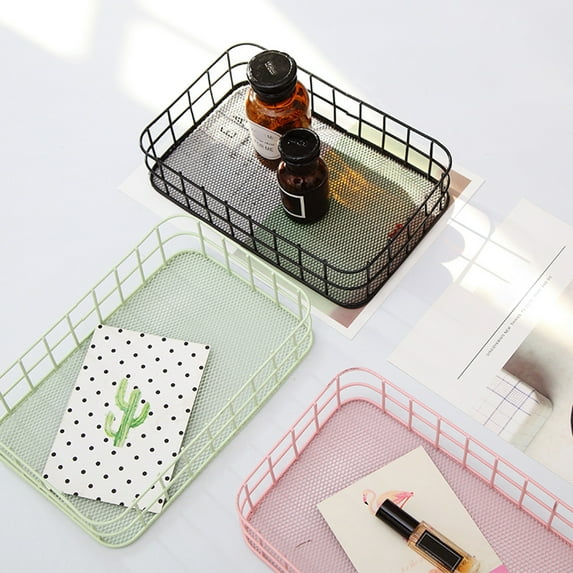 Bueautybox Wire Stroage Baskets, Metal Wire Basket Freezer Storage Desk Organizer Bins for Kitchen Cabinets,, Bathrooms