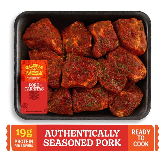 Buena Mesa Refrigerated Pork for Carnitas, Authentically Seasoned, Ready to Cook, 1.5 - 2.5 lb