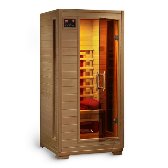 Buena Vista 1-2 Person Hemlock Infrared Sauna with 3 Ceramic Heaters, 75" H