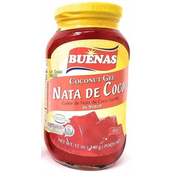 Buenas Nata de Coco Red Sweet Dessert, 340g, 1 Jar