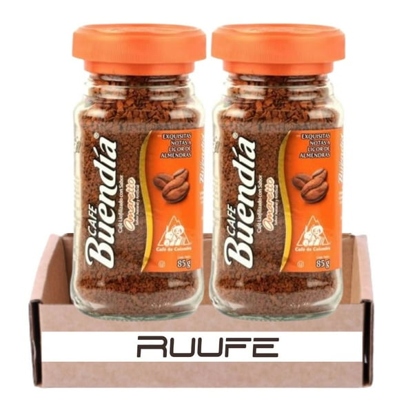 Buendia Instant Coffee Amaretto Coffee (2 pack) 100% Colombian Coffee (2.9oz each) Cafe Instantaneo Amareto Cafe Colombiano Colombian Coffee