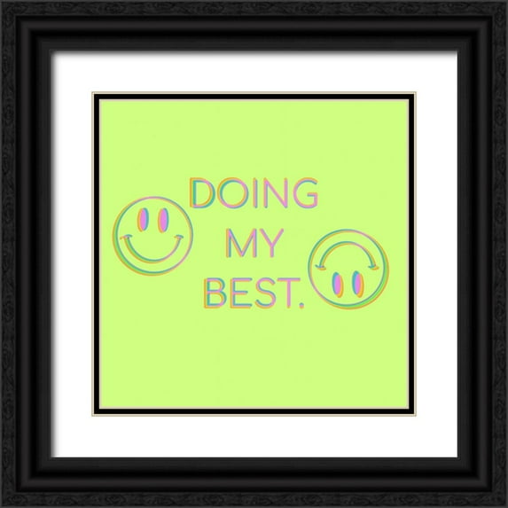 Buenfil, Andrea 12x12 Black Ornate Wood Framed with Double Matting Museum Art Print Titled - Doing My Best Smile