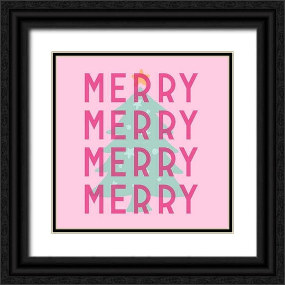 Buenfil, Andrea 26x26 Black Ornate Wood Framed with Double Matting Museum Art Print Titled - Merry Merry Merry