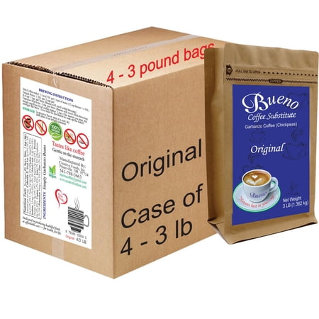 Bueno Coffee Substitute Original case of 4/3 pound bags, FREE Shipping