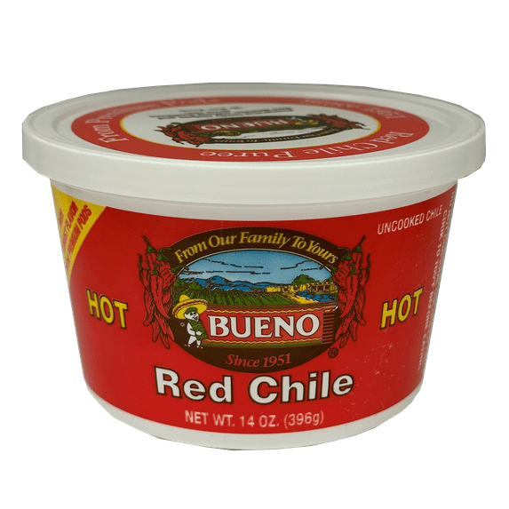 Bueno Foods Hot Puree Red Chile, 14 oz (Frozen tub)