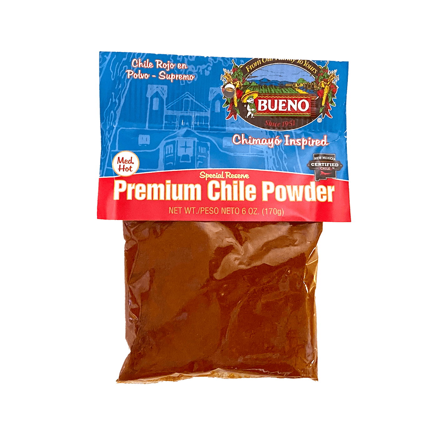 Bueno Foods MediumHot Special Reserve Premium Red Chile Powder, 6 oz