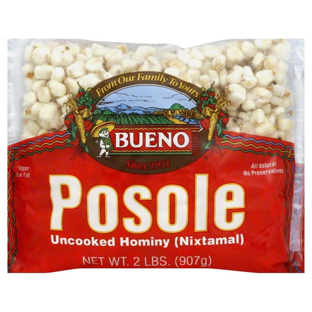 Bueno Foods White Corn Posole, 32 oz (Frozen)