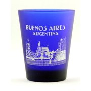 Buenos Aires Argentina Cobalt Blue Frosted Shot Glass