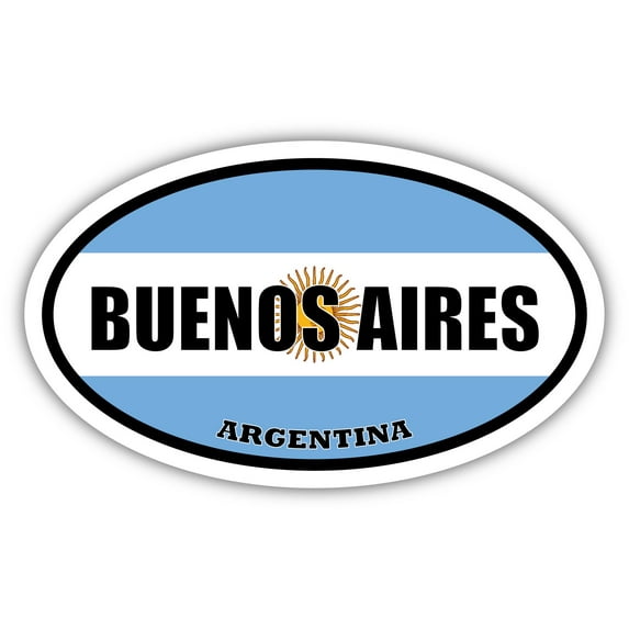 Buenos Aires Argentina Flag Oval Decal Vinyl Bumper Sticker 3x5 inches