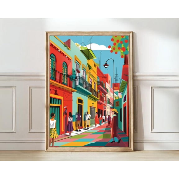 Buenos Aires Argentina La Boca Illustration Beach Travel Gallery Print V2 Unframed Paper Print