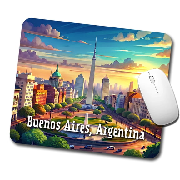 Buenos Aires, Argentina Travel City Country Stamp Mouse Pad Low Profile Gaming Mat