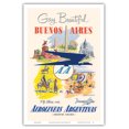 thumbnail image 1 of Buenos Aires - Fly there via Aerolineas Argentinas - Argentine Airlines - Vintage Travel Poster by Adolph Treidler c.1950s - Master Art Print (Unframed) 12in x 18in, 1 of 4