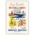 thumbnail image 1 of Buenos Aires - Fly there via Aerolineas Argentinas - Argentine Airlines - Vintage Travel Poster by Adolph Treidler c.1950s - Master Art Print (Unframed) 13in x 19in, 1 of 4