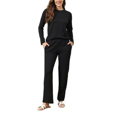 Buenos Ninos Womens Pajama Set Long Sleeve Tops with Pants Sleepwear PJ Loungewear with Pockets